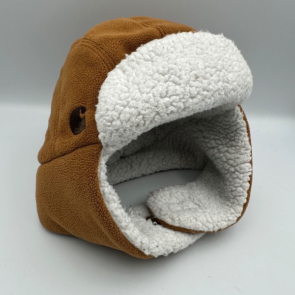 Carhartt Other - Carhartt Trapper Hat Kids Infant/Toddler Brown Fleece Sherpa Lined Little Bubba